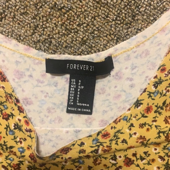 Forever 21 Tops Never Worn Yellow Flower Crop Tp Poshmark
